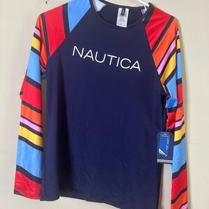 Nautica Women's Long Sleeve Rashguard Rash Guard Shirt S